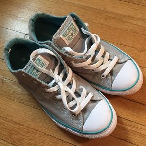 Converse canvas sneakers in grey and turquoise
